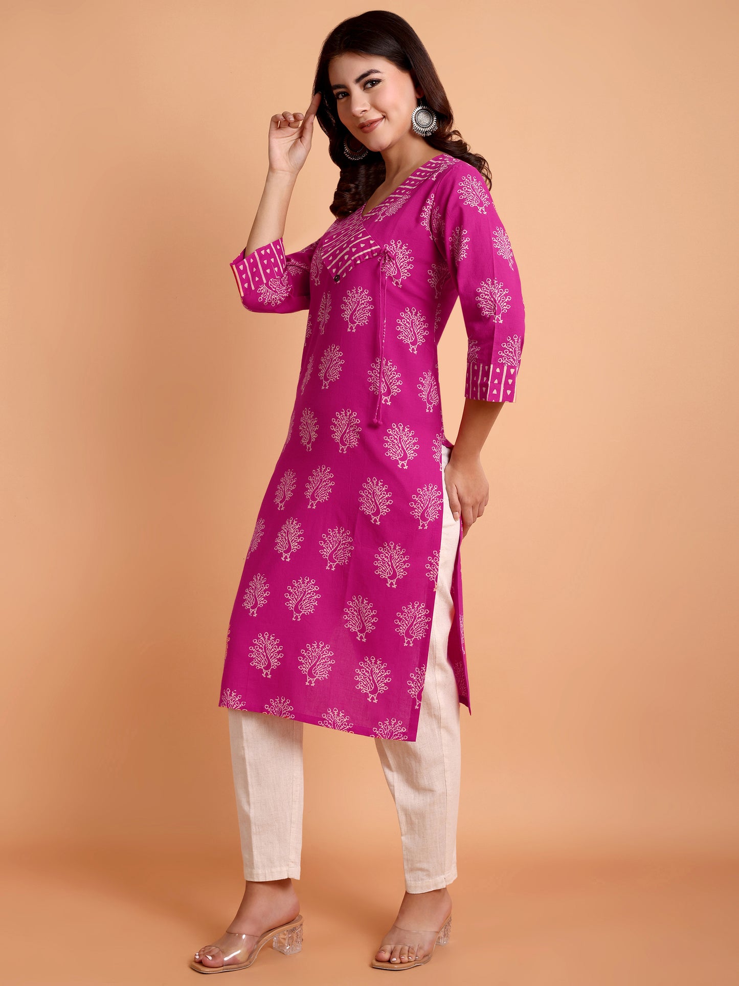 Rose Pink Cotton kurti