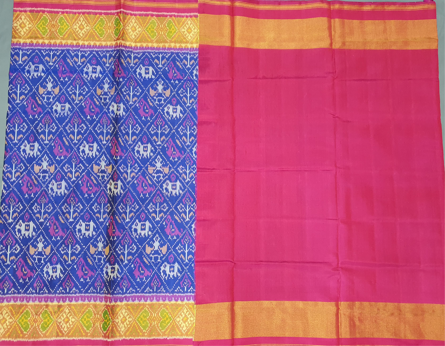 Blue hathi popat patola silk saree