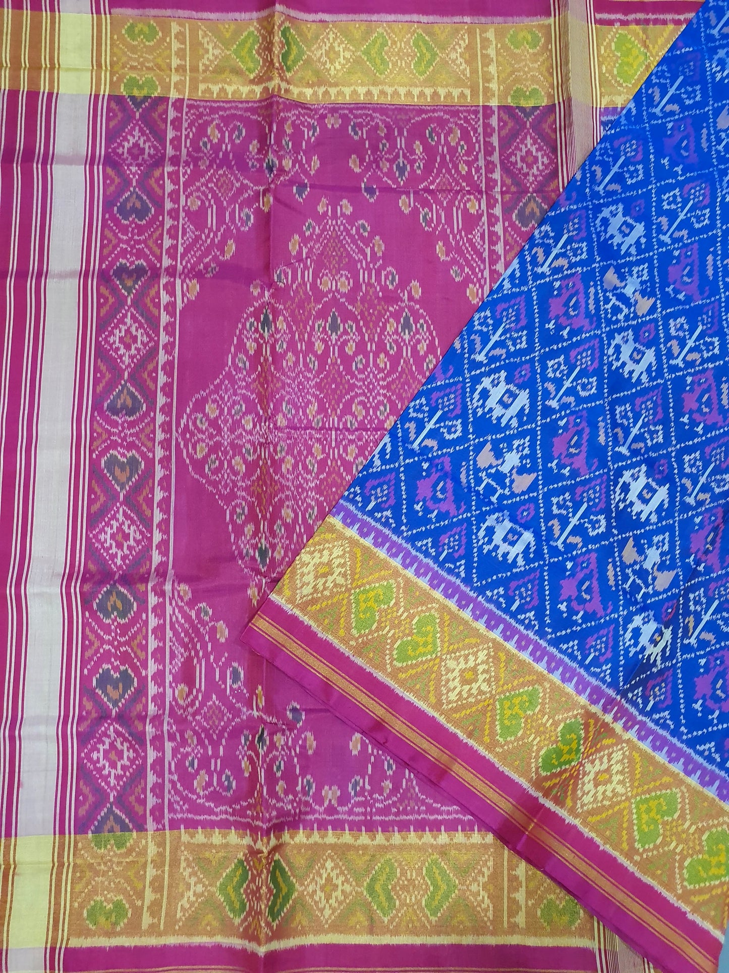Blue hathi popat patola silk saree