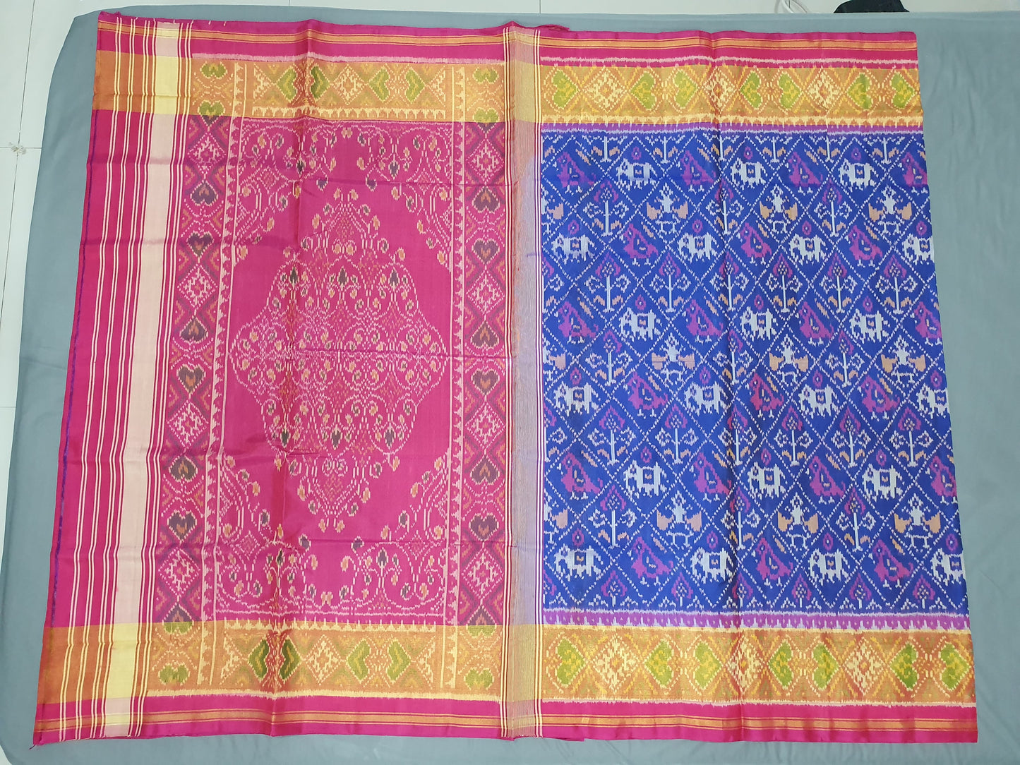 Blue hathi popat patola silk saree