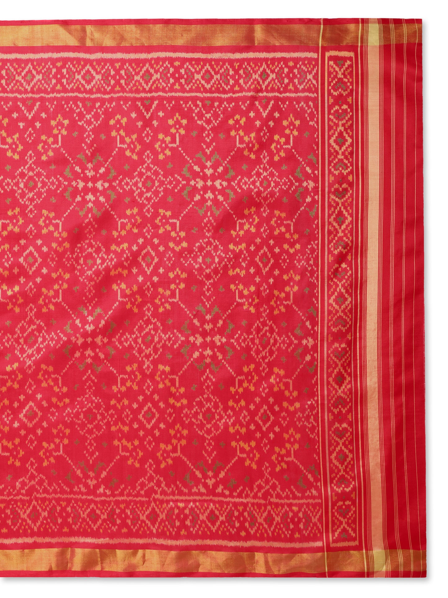 Red Patola silk Single ikat Dupatta