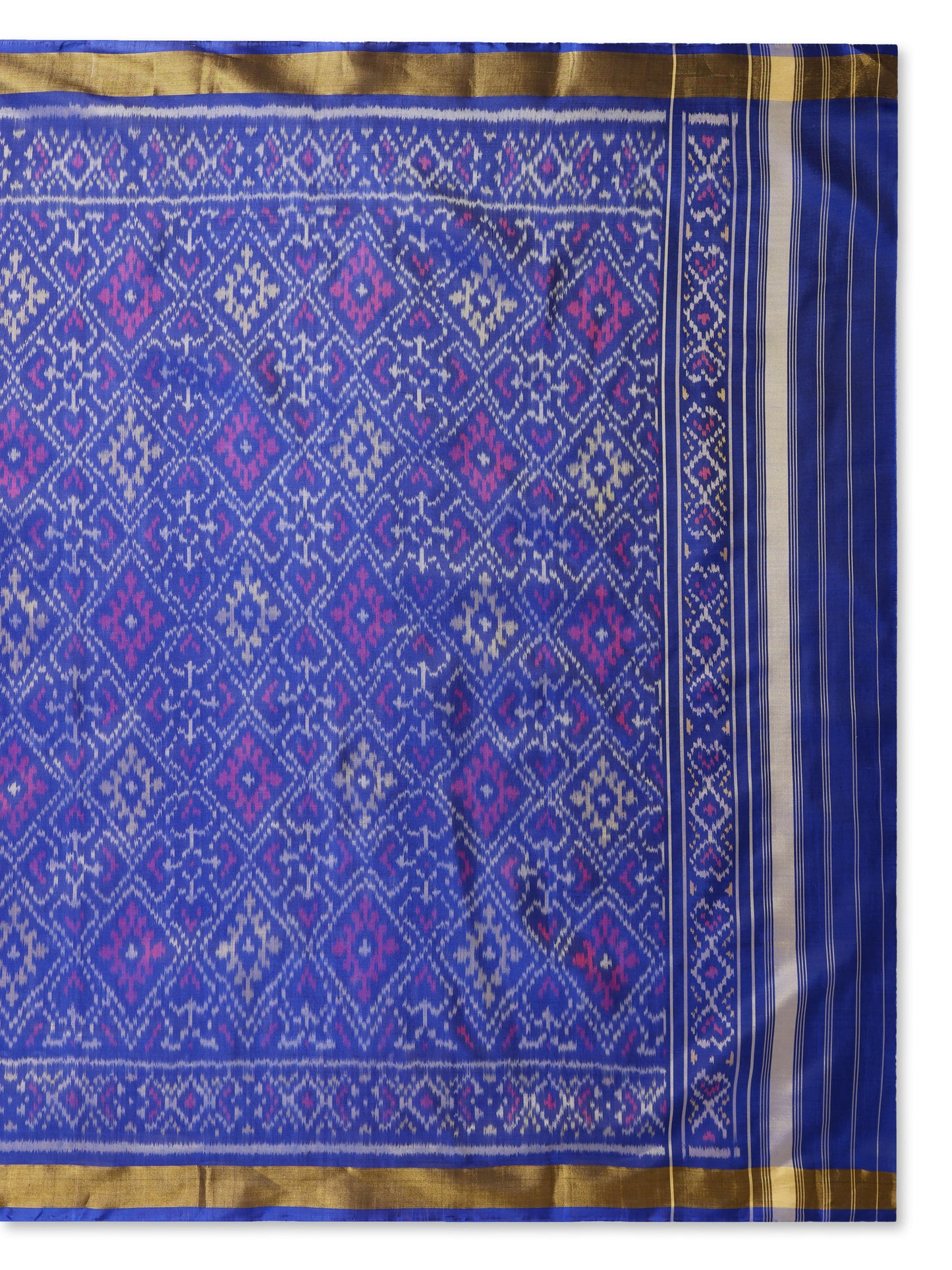 Blue patola silk single ikat dupatta