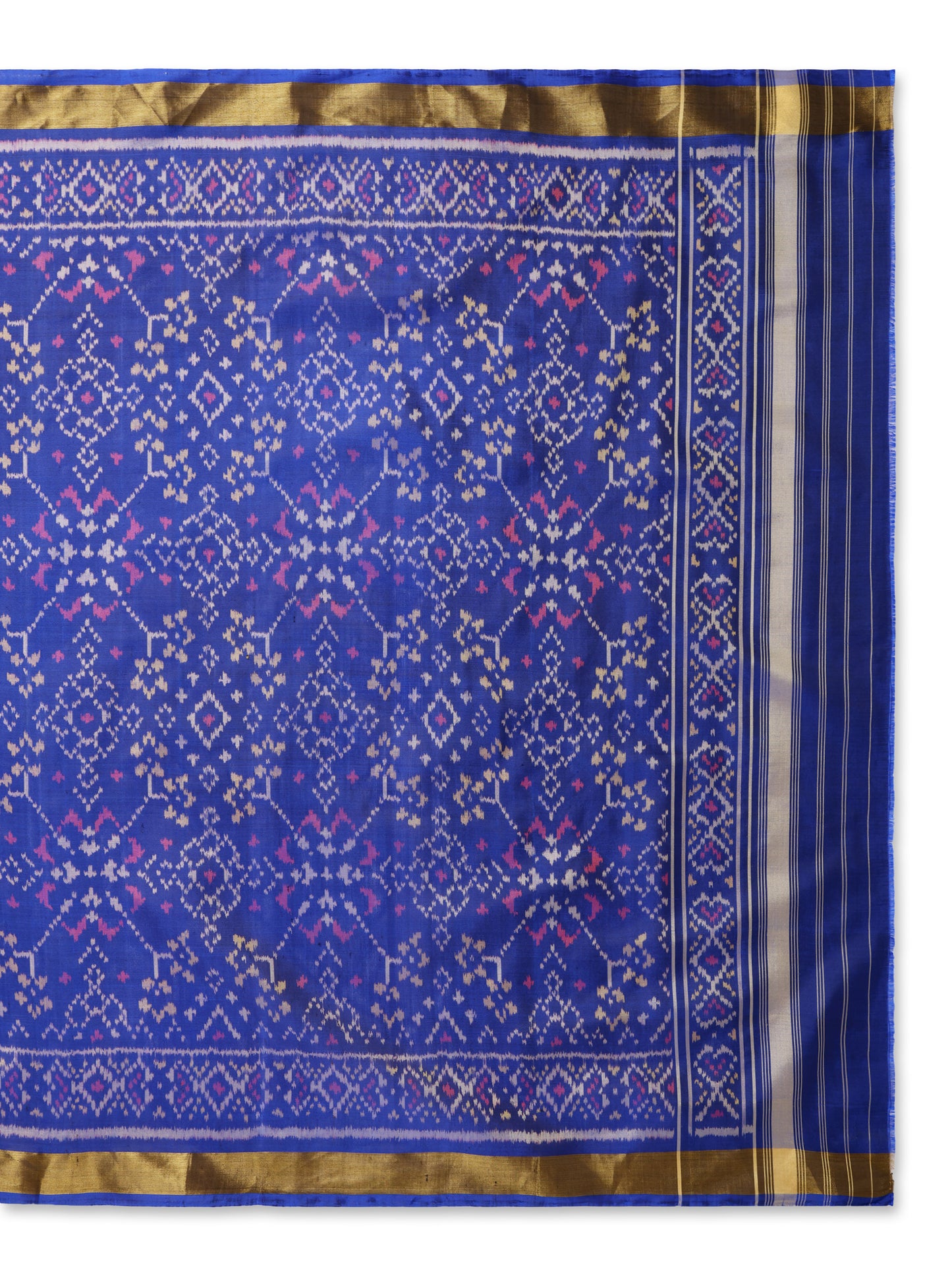 Blue patola silk single ikat dupatta