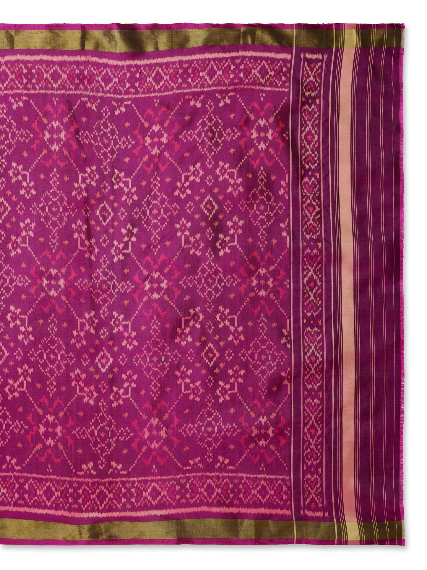 Purple patola silk single ikat dupatta