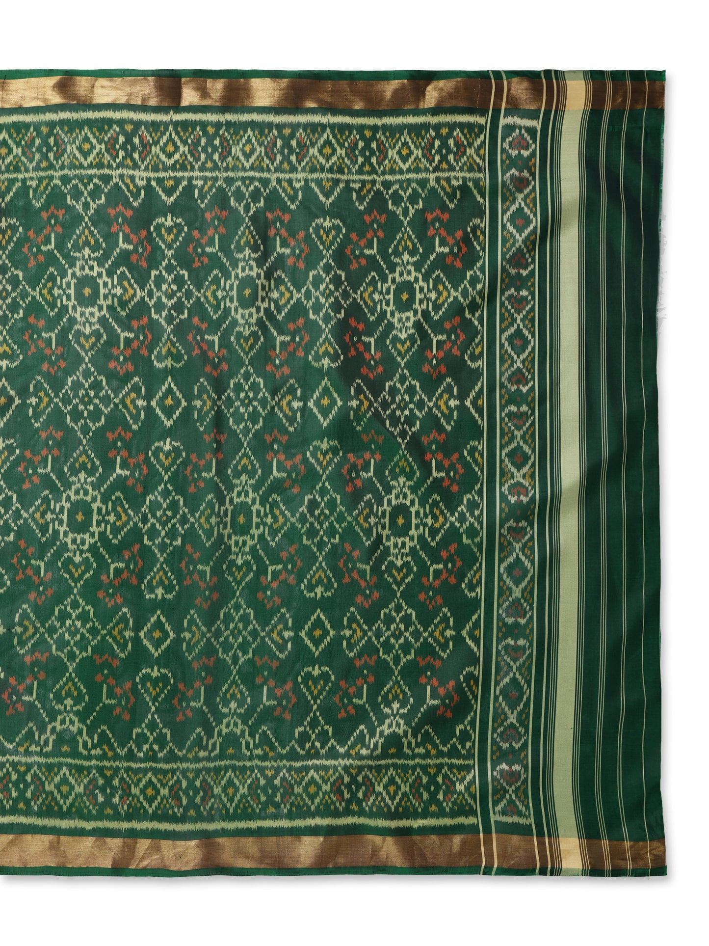 Green Patola silk single ikat dupatta