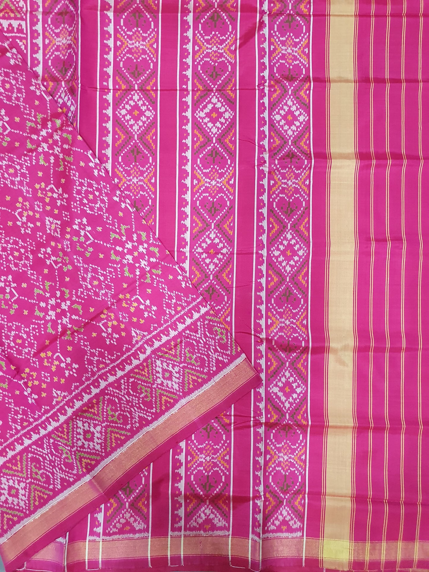 Pink Navratan Patola silk saree