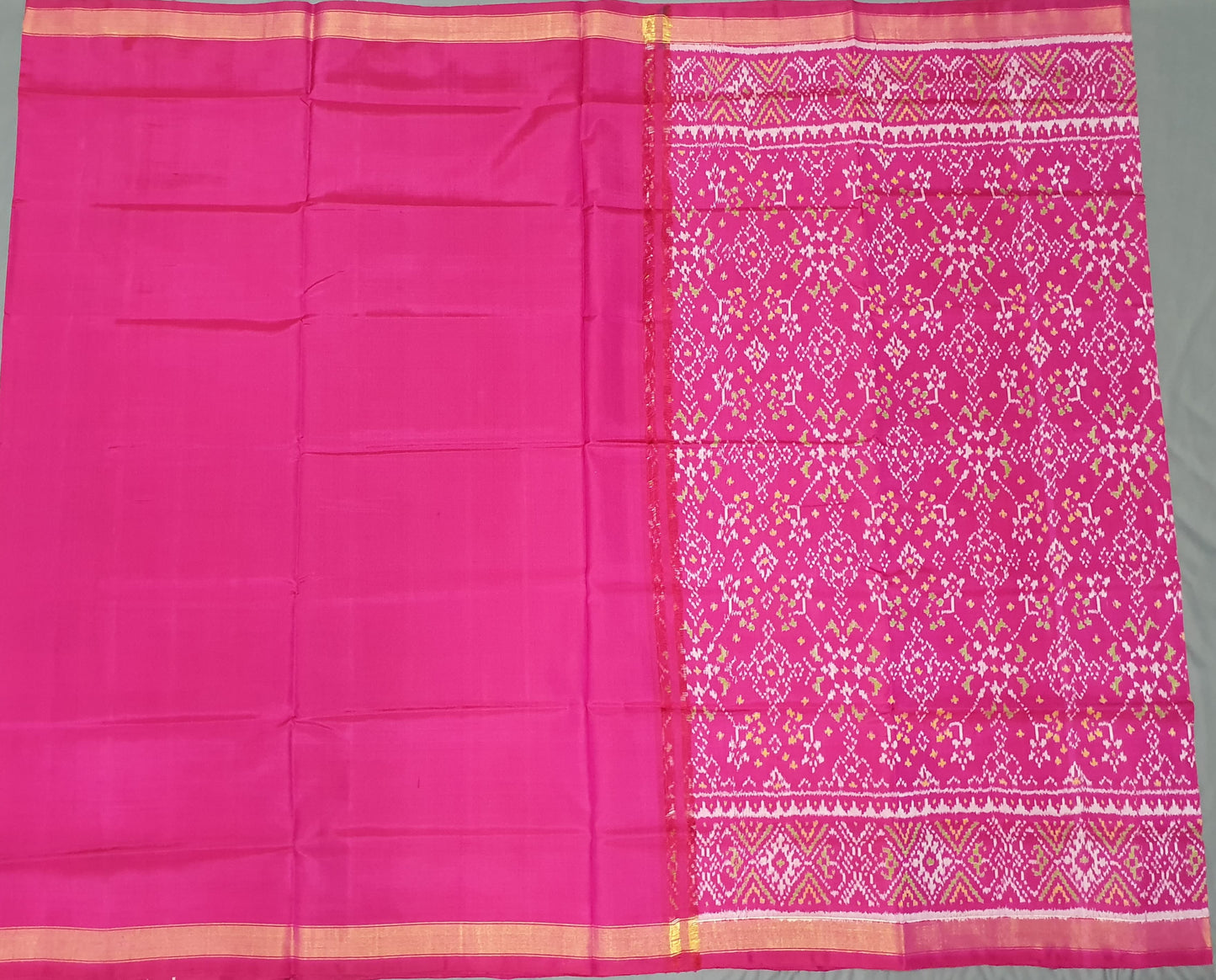 Pink Navratan Patola silk saree