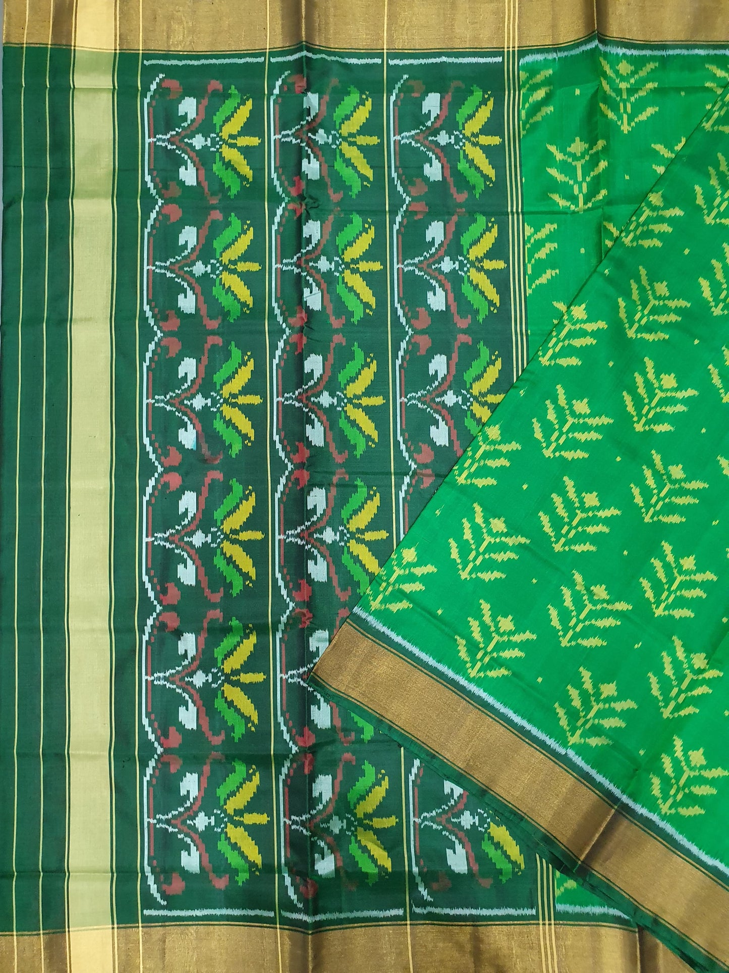 Green Fancy single ikat patola silk saree