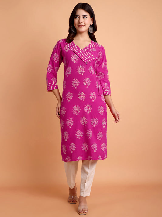 Rose Pink Cotton kurti