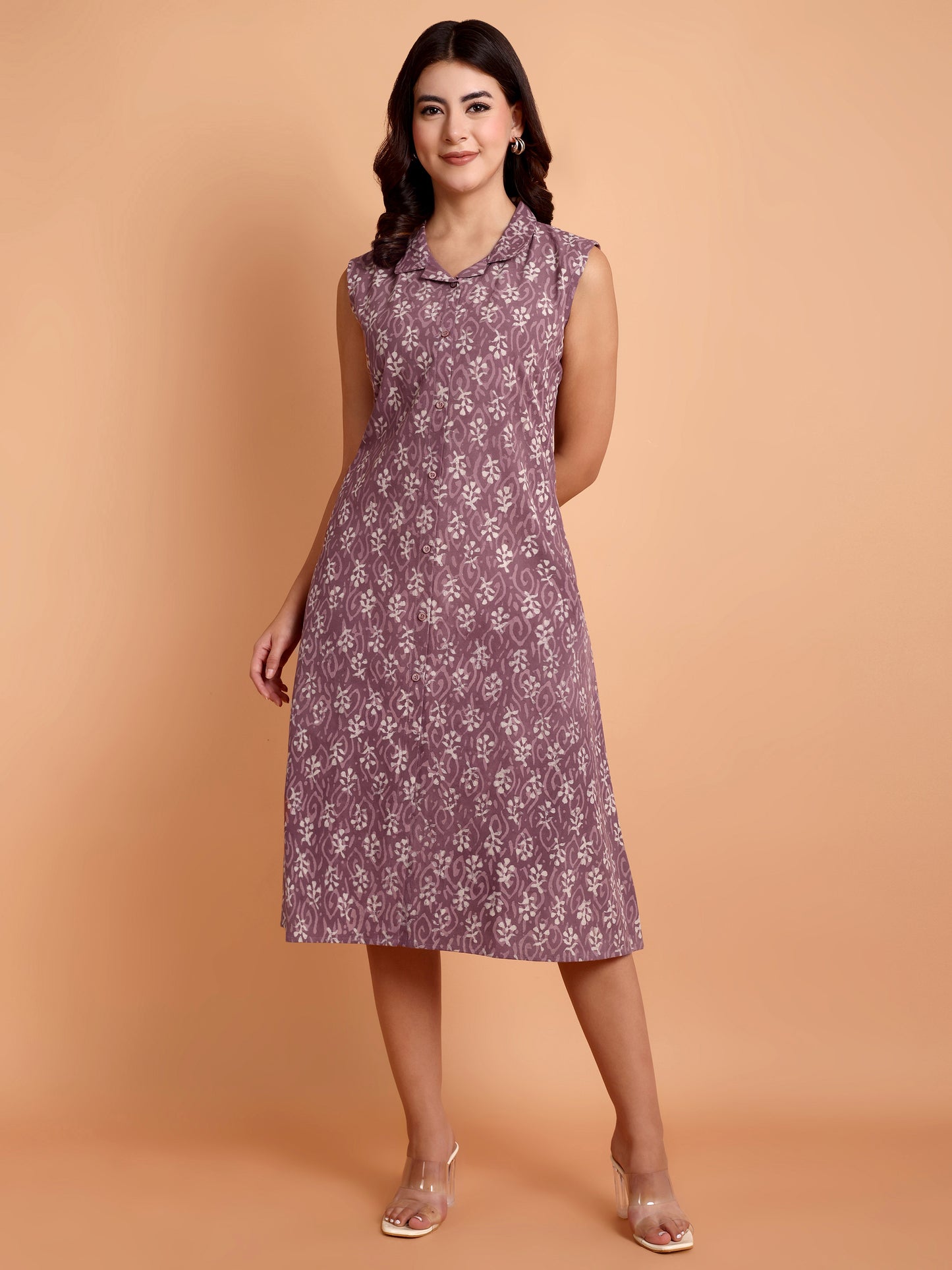 Mauve purple cotton dress