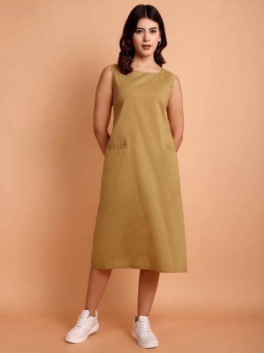 Copper yellow Cotton Dress