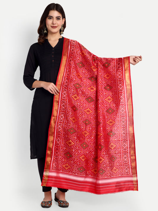 Red Patola silk Dupatta