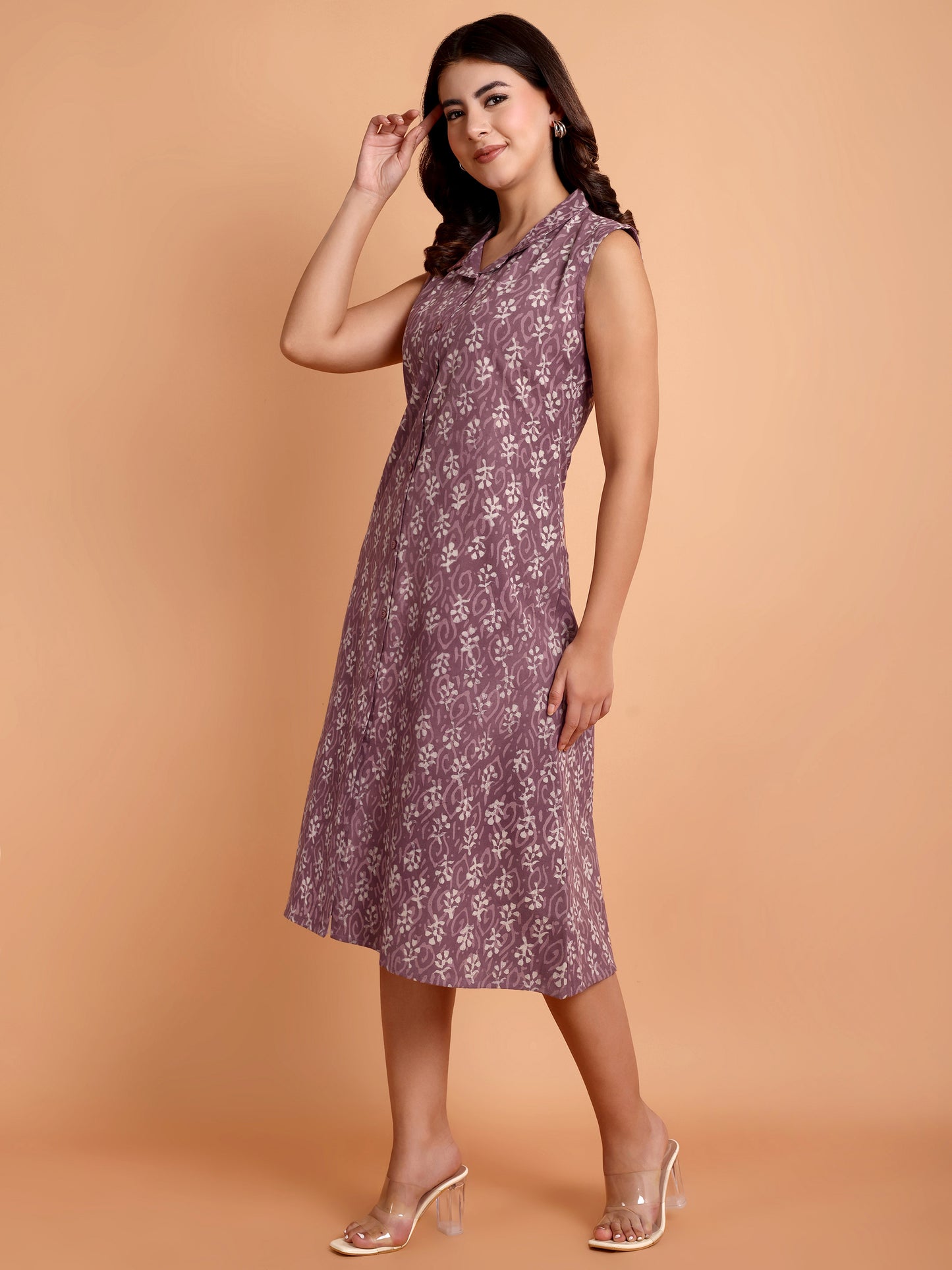 Mauve purple cotton dress