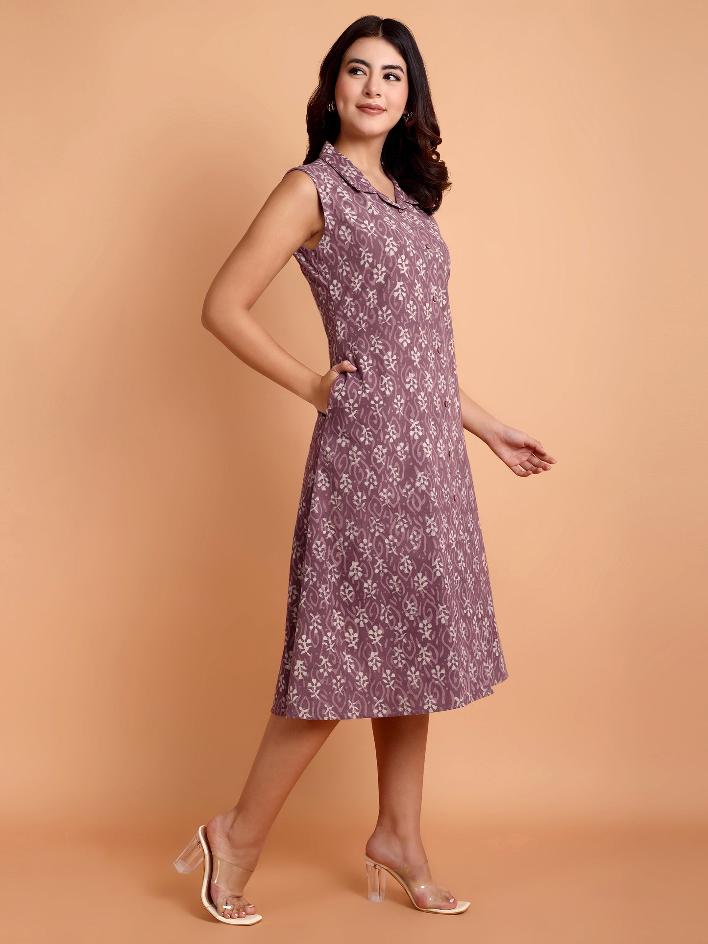 Mauve purple cotton dress