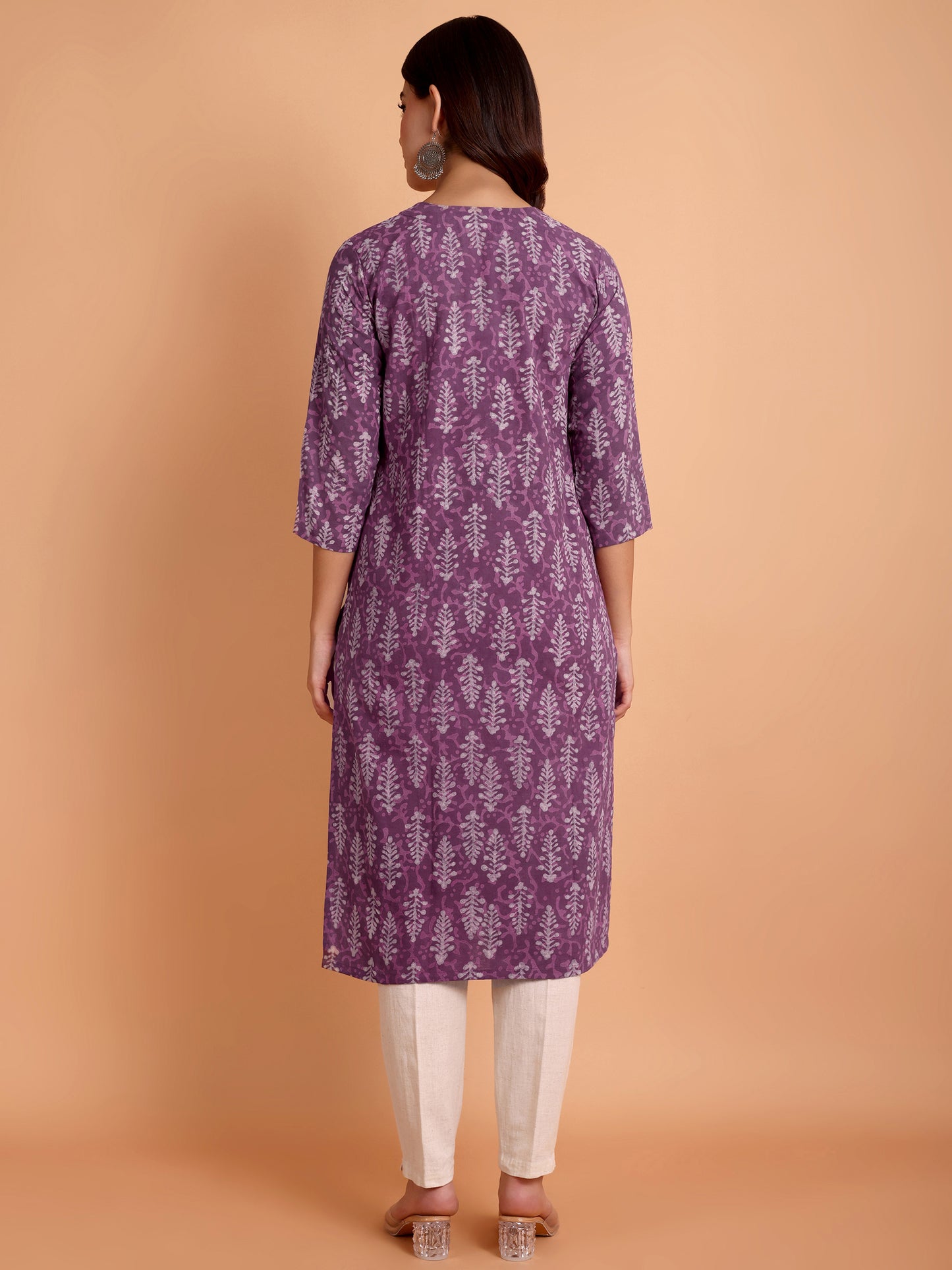 Purple Dabu Print Dress