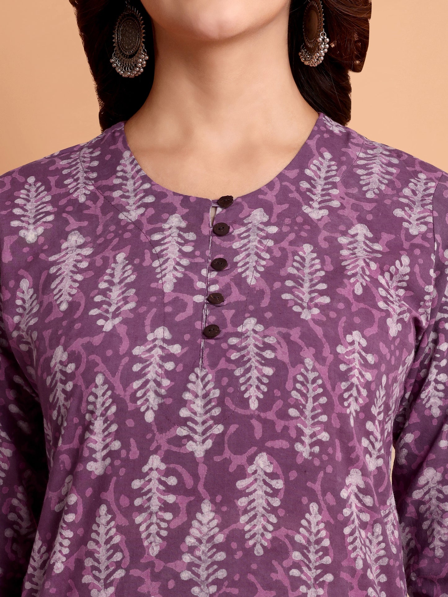 Purple Dabu Print Dress