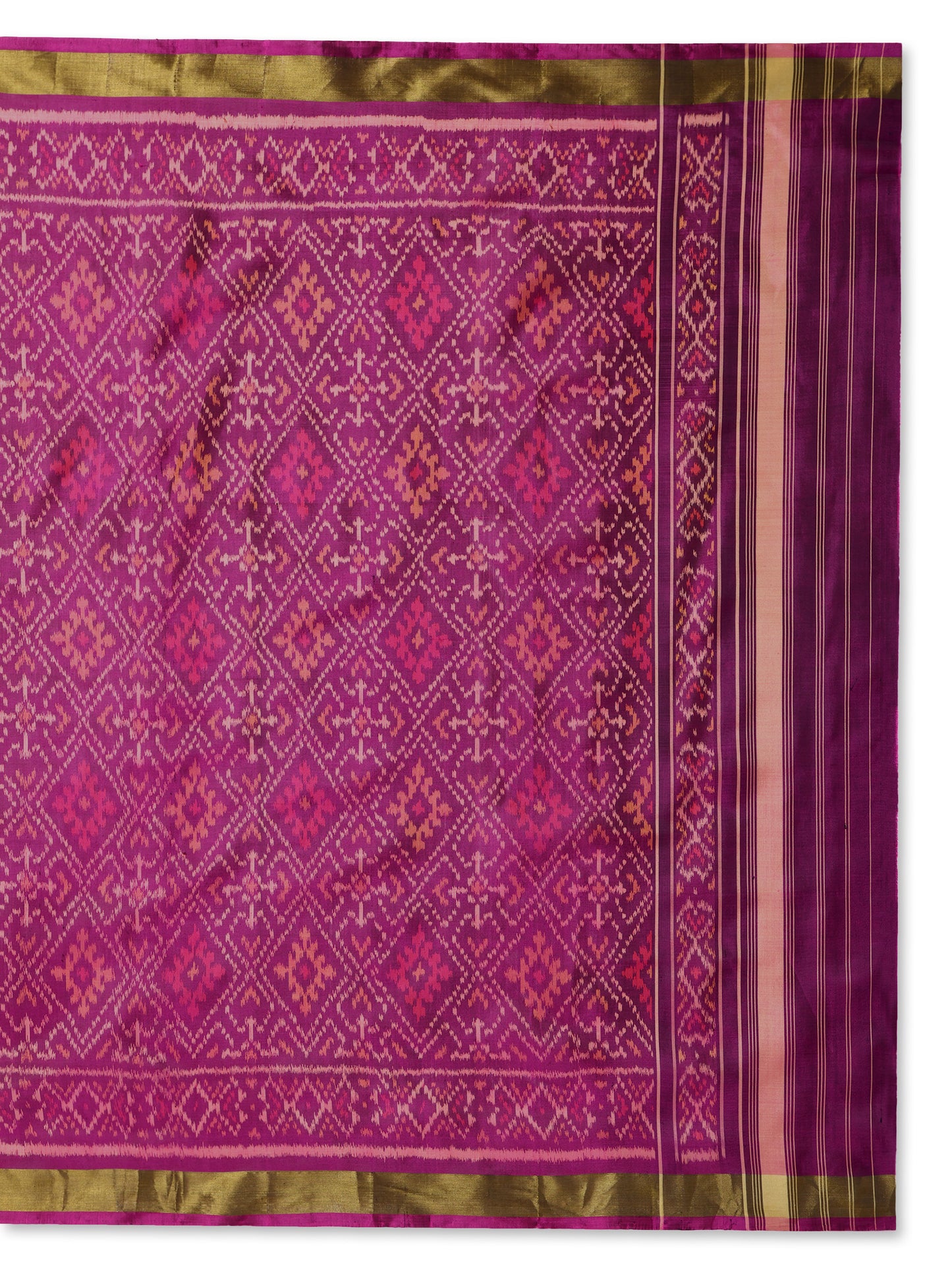 Purple Patola silk single ikat Dupatta