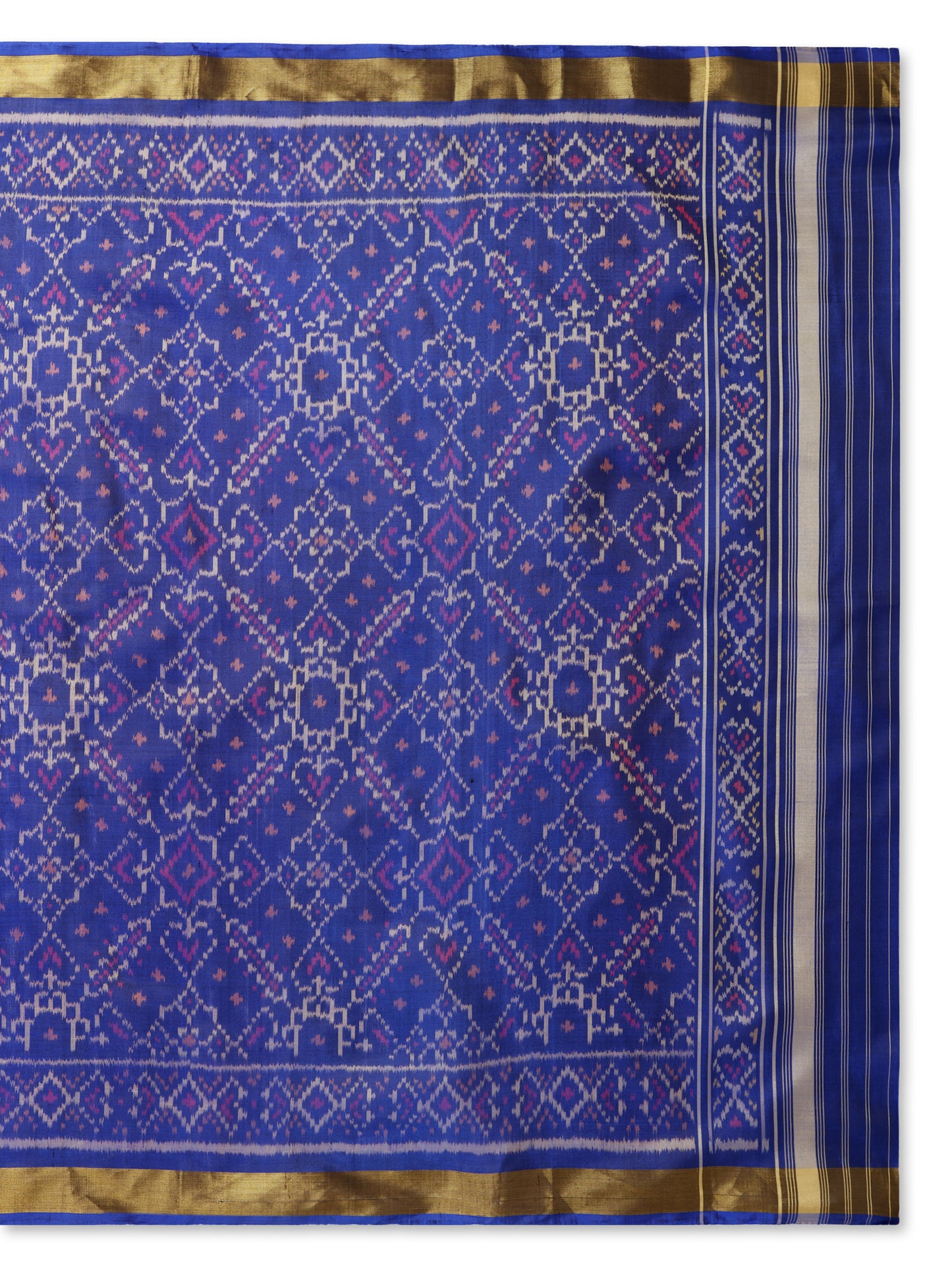 Blue patola silk single ikat dupatta