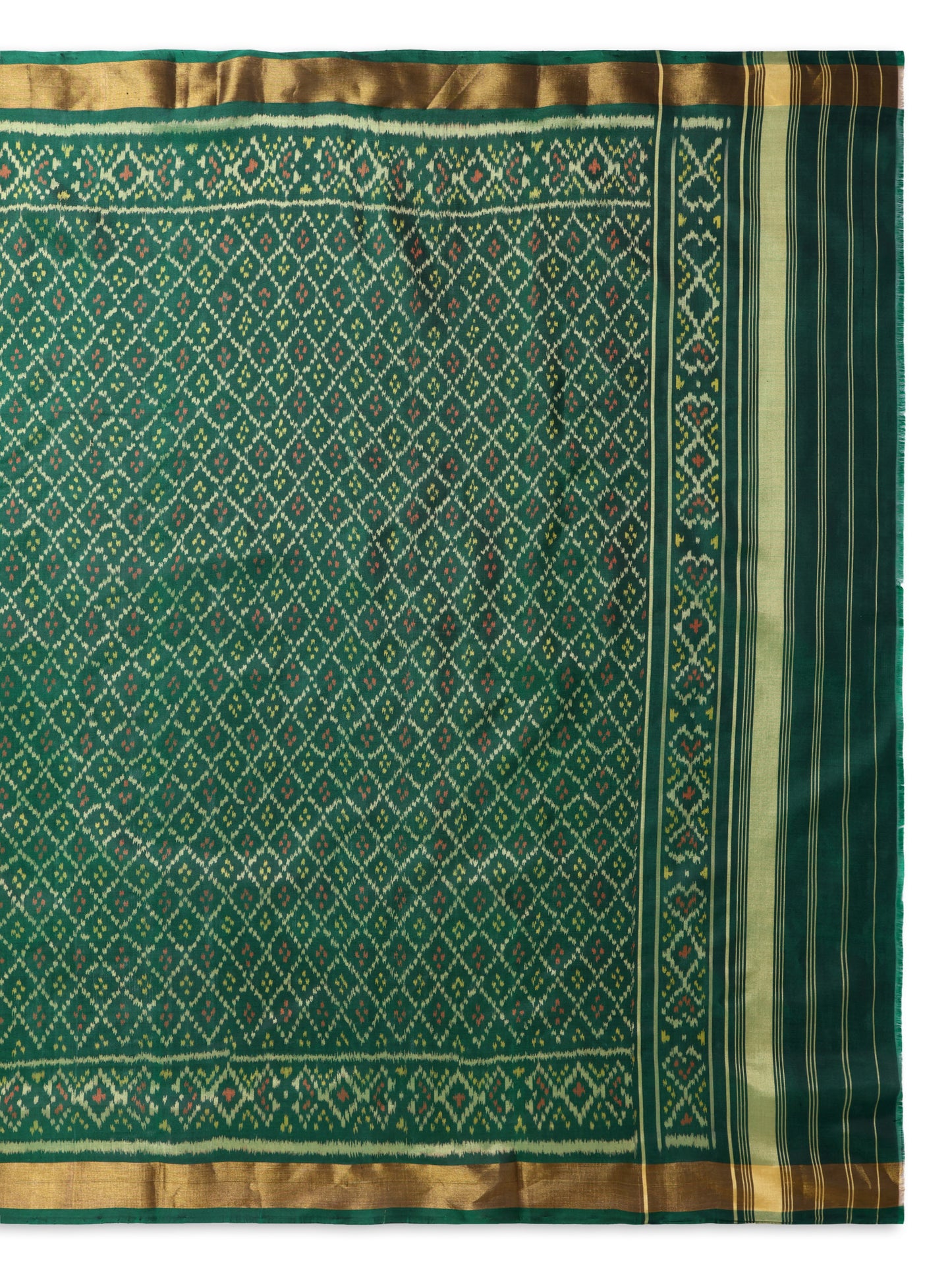 Green Patola silk single ikat dupatta