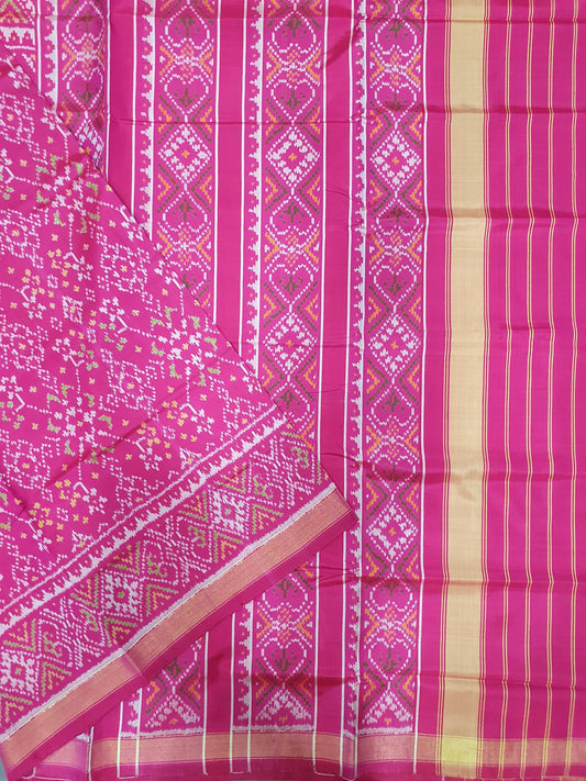 Pink Navratan Patola silk saree