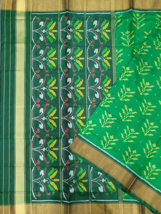 Green Fancy single ikat patola  silk saree
